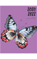 2020-2022 Three 3 Year Planner Watercolor Butterfly Monthly Calendar Gratitude Agenda Schedule Organizer