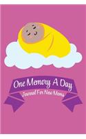 One Memory A Day - Journal For New Moms: Memories for 53 Weeks of Baby's New Life Sleeping Brown Baby on Pink