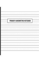 Primary Handwriting Notebook: Plain Black and White School Exercise Notebook With Dotted Midline