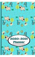 Cute Pug Planner 2020-2021 Weekly and Monthly