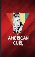 American Curl: Funny Blank Lined Pet Kitten Cat Notebook/ Journal, Graduation Appreciation Gratitude Thank You Souvenir Gag Gift, Superb Graphic 110 Pages
