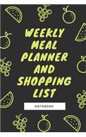 Weekly Meal Planner and Shopping List Notebook