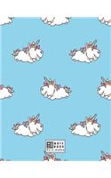 Notebook: Cute unicorn on blue cover and Lined pages, Extra large (8.5 x 11) inches, 110 pages, White paper(5 Cute Unicorn on Blue Notebook)