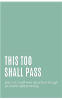 What I Tell Myself When Forced to Sit Through Yet Another Useless Meeting: Blank Lined Notebook and Funny Journal Gag Gift (Mint Green Cover)