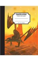 Composition notebook graph ruled paper 8.5 x 11" 200 page 4x4 grid per inch, Dragon wars on Mars: Large composition book journal for school student/teacher/office