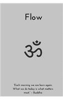 Flow: 6x9 Gratitude Book Journal, Reflect on Personal Gratitude, Gray Cover, Mindfulness, Daily Grateful Diary, 110 Blank Ruled Pages with Inspirational Q