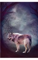 Wolf In The Dark Forest Notebook: 150 lined pages, softcover, 6 x 9