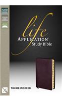 NASB, Life Application Study Bible, Second Edition, Bonded Leather, Burgundy, Thumb Indexed