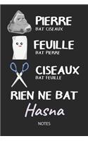 Rien ne bat Hasna - Notes: Noms Personnalisé Carnet de notes / Journal pour les filles et les femmes. Kawaii Pierre Feuille Ciseaux jeu de mots. Fournitures scolaires, premier