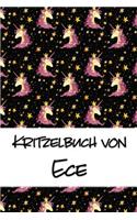 Kritzelbuch von Ece: Kritzel- und Malbuch mit leeren Seiten für deinen personalisierten Vornamen