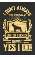 I Don't Always Stop and Look At Boston Terrier OH Wait, Yes I Do!: Gifts for Dog Owners 100 page Pet Journal 6 x 9 journal to record your information and notes