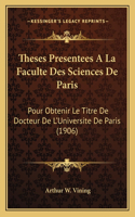 Theses Presentees A La Faculte Des Sciences De Paris
