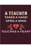 A teacher takes a hand