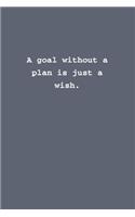 A goal without a plan is just a wish.
