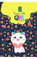 8 Year Old Girl Journal: Cute Cat Diary for Kids to Keep Memories, Both Lined and Blank 100 Pages, 6' X 9', Happy Birthday Notebook, Sketchbook Pages, Birthday gift for 8 ye