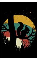 Composition Notebook: Squirrel Retro Silhouette for Secret Squirrels Lined Notebook Journal Diary 6x9