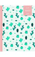 Dot Grid Notes 110 Pages: Cactus Floral Notebook for Professionals and Students, Teachers and Writers - Succulent Pattern -