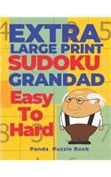 Extra Large Print SUDOKU Grandad Easy To Hard