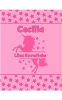 Cecilia Liac Snowflake: Personalized Draw & Write Book with Her Unicorn Name - Word/Vocabulary List Included for Story Writing