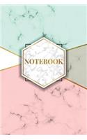 Notebook: Marble + Gold Journal - 120-Page Blank Page Notebook - 6 X 9 Marble & Gold Perfect Bound Softcover(Marble & Gold Journals)