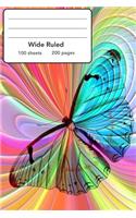 Wide Ruled Composition Notebook 6" x 9". Colorful Butterfly Aesthetics: 6" x 9". 200 Pages. Book Cover With Beautiful Colorful Butterfly Aesthetics Background Pattern.