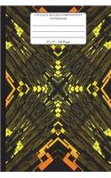 College Ruled Composition Notebook. 6" x 9". 120 Pages: Glowing Light Kaleidoscopic Pattern Cover. College ruled paper, medium ruled paper. For middle school to college. Composition notebook for teens and
