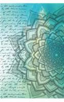 Dot Grid Notebook Journal: Mandala Flower Pattern Teal