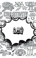 Amy: Personalized Doodle Isometric Dot Paper Notebook Featuring 120 Pages 6x9