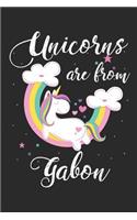 Unicorns Are from Gabon: A Blank Lined Unicorn Journal for Travelers or People from Gabon, Makes a Great Gabon Gift, Gabon Journal, or Gabon Souvenir