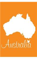 Australia - Tangerine Lined Notebook with Margins: 101 Pages, Medium Ruled, 6 x 9 Journal, Soft Cover