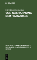 Von Nachahmung Der Franzosen