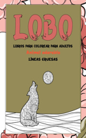 Libros para colorear para adultos - Líneas gruesas - Animal adorable - Lobo