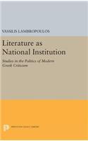 Literature as National Institution