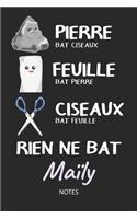 Rien ne bat Maïly - Notes: Noms Personnalisé Carnet de notes / Journal pour les filles et les femmes. Kawaii Pierre Feuille Ciseaux jeu de mots. Fournitures scolaires, premier