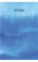 Sketchbook: Skizzenbuch Blanko A5 120 Seiten - Skizzenblock - Malbuch - Zeichenblock Wasserfarben blau 6x9