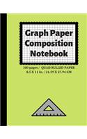Graph Paper Composition Notebook: Grid Paper Notebook, Quad Ruled, 100 Sheets (Large, 8.5 x 11)(8 Graph Paper Notebooks)