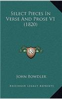 Select Pieces In Verse And Prose V1 (1820)