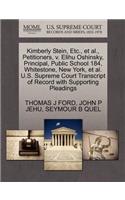 Kimberly Stein, Etc., et al., Petitioners, V. Elihu Oshinsky, Principal, Public School 184, Whitestone, New York, et al. U.S. Supreme Court Transcript of Record with Supporting Pleadings