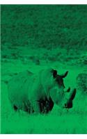 Alive! white rhino - Green duotone - Photo Art Notebooks (6 x 9 series)