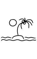 Palm Island Notebook: Wide Ruled Line Paper Pages Journal 6 x 9 Inches (15,2 x 22,9 cm) - Nature Art Gift Idea - Diary, Photo Album or Recipes Booklet