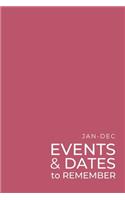 JAN-DEC Events & Dates to Remember