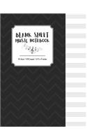 Blank Sheet Music Notebook: Manuscript Paper * Large (8.5" x 11") * 12 Stave * 100 Pages: Black Zigzag