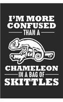 I'm more confused than a chameleon in a bag of Skittles: Funny Crawler Pun Chameleon Reptile Lizard Dot Grid Notebook 6x9 Inches - 120 dotted pages for notes, drawings, formulas - Organizer writing book pl