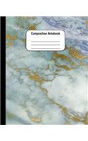 Composition Notebook: Green Purple and Gold Marble: College Ruled Blank Lined Cute Notebooks for Girls Women Teens Kids School Writing Notes Journal (7.5 x 9.25 in)