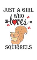 Just a Girl Who Loves Squirrels: Gift for Squirrels Lovers, Squirrels Lovers Journal / Notebook / Diary / Christmas & Birthday Gift