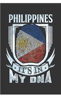Philippines It's In My DNA: Filipino Thumbprint Flag Diary Planner Notebook Journal 6x9 Personalized Customized Gift For Patriotic Filipino With there Heritage And Roots From P