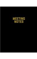 Meeting Notes: For Taking Minutes at Business Meetings Action/ Agenda Notebook Book