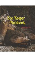 Zoo Keeper Notebook: Large Size 8.5 X 11 Ruled 150 Pages Softcover