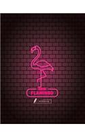 Notebook: Flamingo cover and Dot pages, Extra large (8.5 x 11) inches, 110 pages, notebooks and journals(1 Flamingo Notebook,)