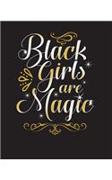 Black Girl Magic: Black Girl Magic White Yellow African Queen 7.5 x 9.25 Wide Ruled 200 Pages (Journal School Composition Notebook Book Student Teacher)(122 Black Queens NYC - School Composition Books)